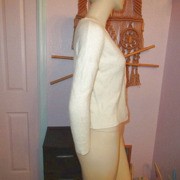The White Company Crop Cardigan Size M Sweater Alpaca Wool Blend Quiet Luxury - Picture 5 of 9